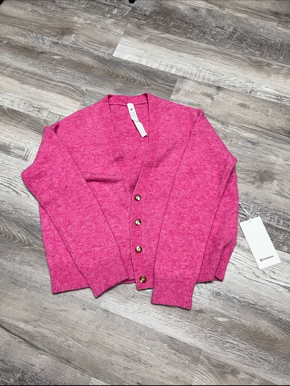 NWT Lululemon Alpaca Wool-Blend Cardigan Sweater (L) Pink